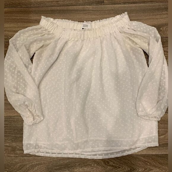 Textile Elizabeth and James White Peasant Off The Shoulder Top Size Medium Boho - Picture 1 of 5